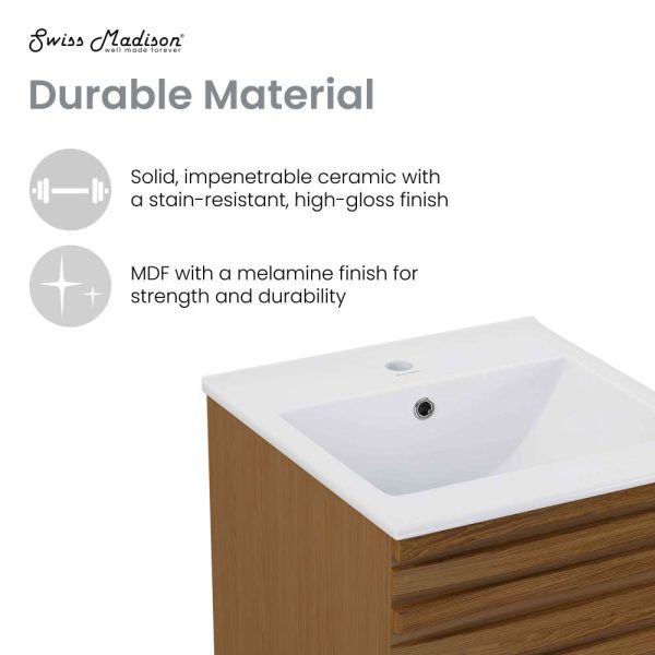 Cascade 18  Bathroom Vanity in Brown Oak Online - Image 5