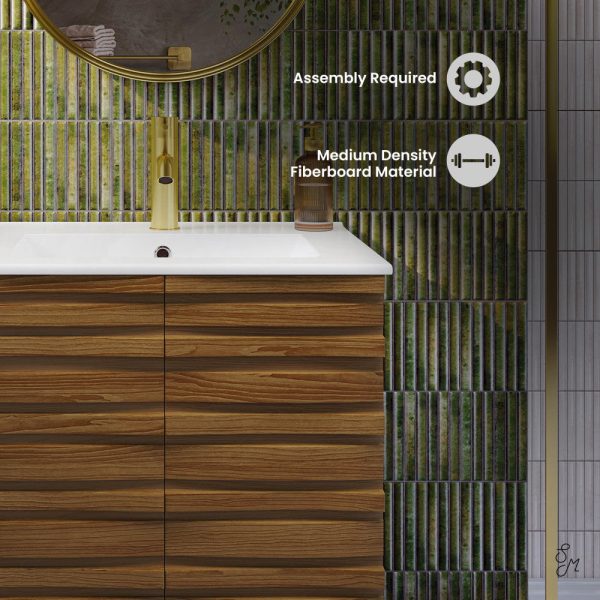 Cascade 24   Bathroom Vanity in Brown Oak For Cheap - Image 5