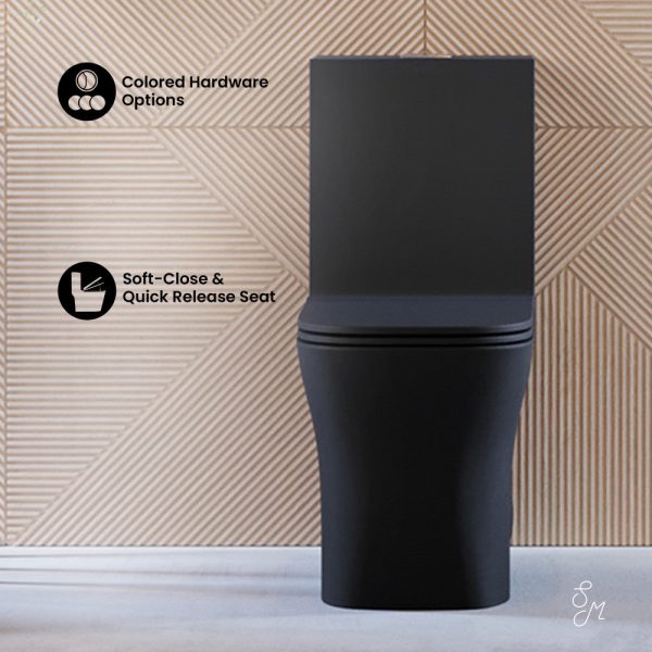 Concorde One-Piece 12  Rough-in 1.1 1.6 GPF Dual Top Flush Square Toilet in Matte Black For Cheap - Image 4