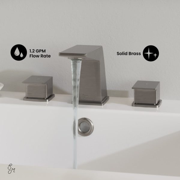 Carre 8 in. Widespread, 2-Handle, Bathroom Faucet in Brushed Nickel Supply - Image 5