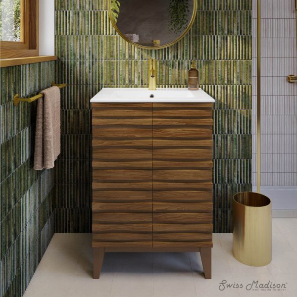 Cascade 24   Bathroom Vanity in Brown Oak For Cheap - Image 2