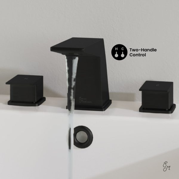 Carre 8 in. Widespread, 2-Handle, Bathroom Faucet in Matte Black Discount - Image 4
