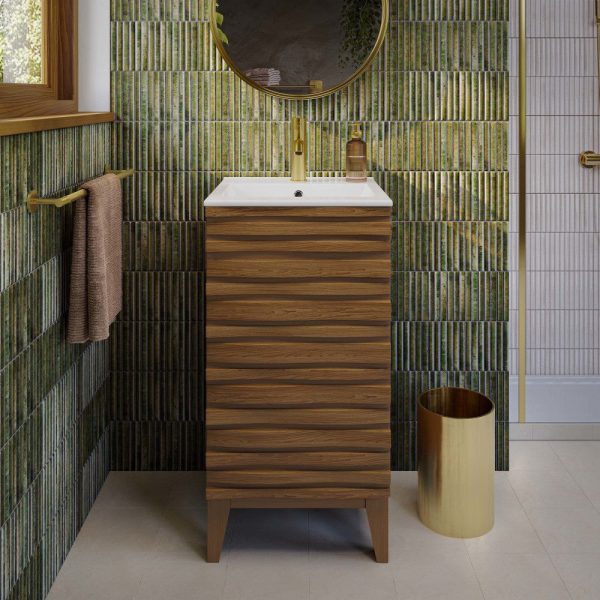 Cascade 18  Bathroom Vanity in Brown Oak Online - Image 2