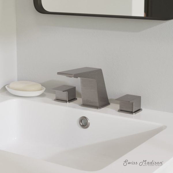 Carre 8 in. Widespread, 2-Handle, Bathroom Faucet in Brushed Nickel Supply - Image 2