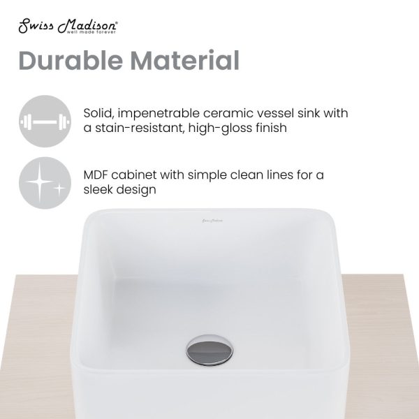 Concorde 24   Wall-Hung Vanity In White Oak Online now - Image 5