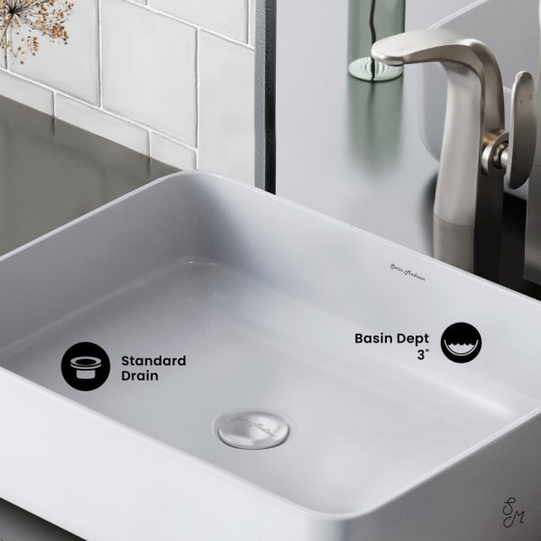 Concorde Rectangle Ceramic Vessel Sink on Sale - Image 4