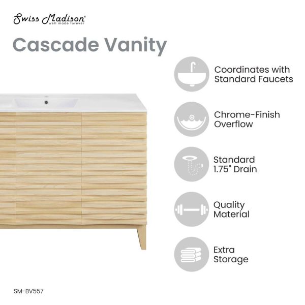 Cascade 48   Bathroom Vanity in Natural Oak Fashion - Image 3