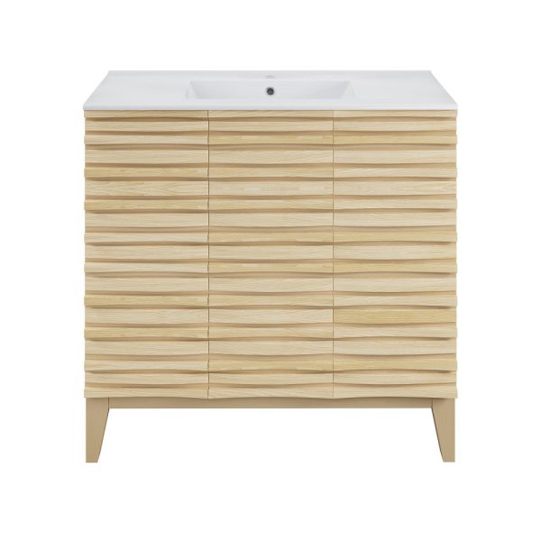 Cascade 36  Freestanding Bathroom Vanity in Natural oak with Sink Top Hot on Sale