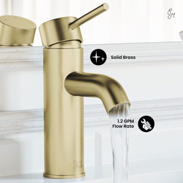 Ivy Single Hole, Single-Handle, Bathroom Faucet in Brushed Gold For Sale - Image 5