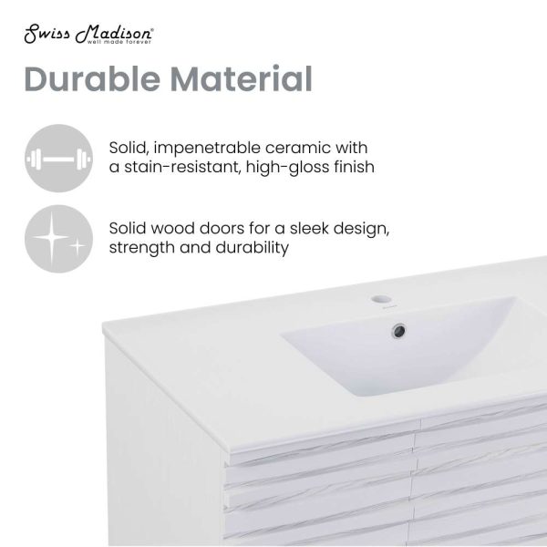 Cascade 36   Bathroom Vanity in White on Sale - Image 5