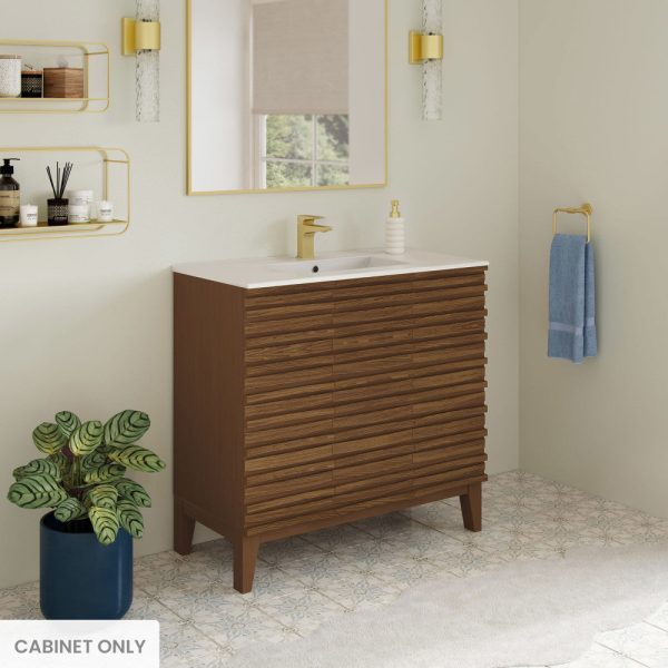 Cascade 36   Bathroom Vanity in Brown Oak - Cabinet For Discount - Image 2