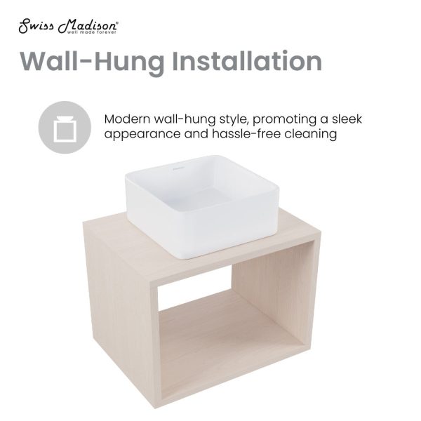 Concorde 24   Wall-Hung Vanity In White Oak Online now - Image 4