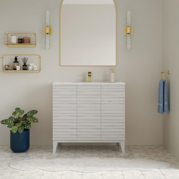 Cascade 36   Bathroom Vanity in White on Sale - Image 2
