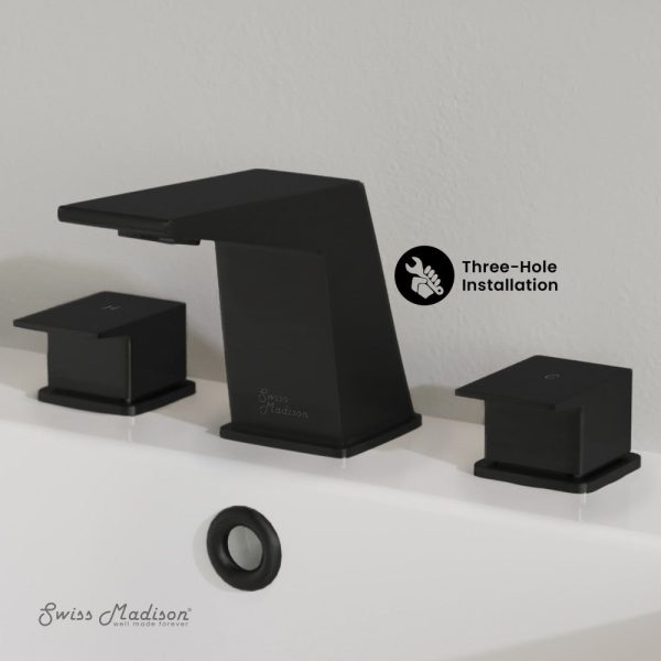Carre 8 in. Widespread, 2-Handle, Bathroom Faucet in Matte Black Discount - Image 3