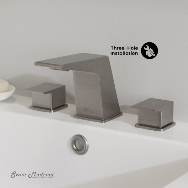 Carre 8 in. Widespread, 2-Handle, Bathroom Faucet in Brushed Nickel Supply - Image 3