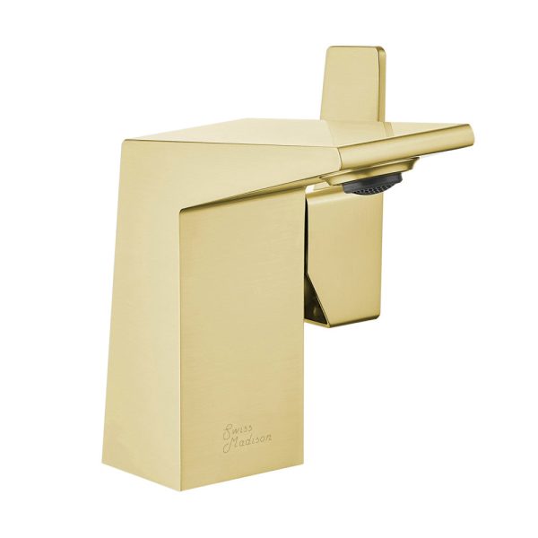 Carre Single Hole, Single-Handle, Bathroom Faucet in Brushed Gold Sale