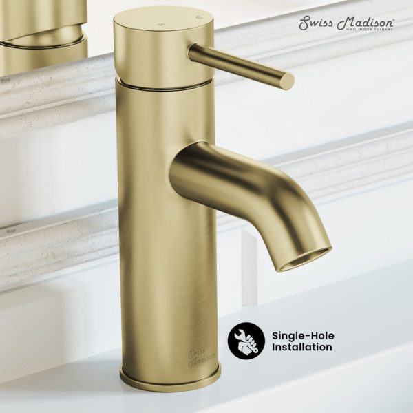 Ivy Single Hole, Single-Handle, Bathroom Faucet in Brushed Gold For Sale - Image 3
