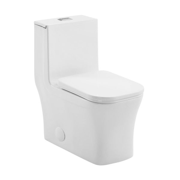 Concorde One-Piece 12  Rough-in 1.1 1.6 GPF Dual Top Flush Square Toilet in Glossy White Online Hot Sale