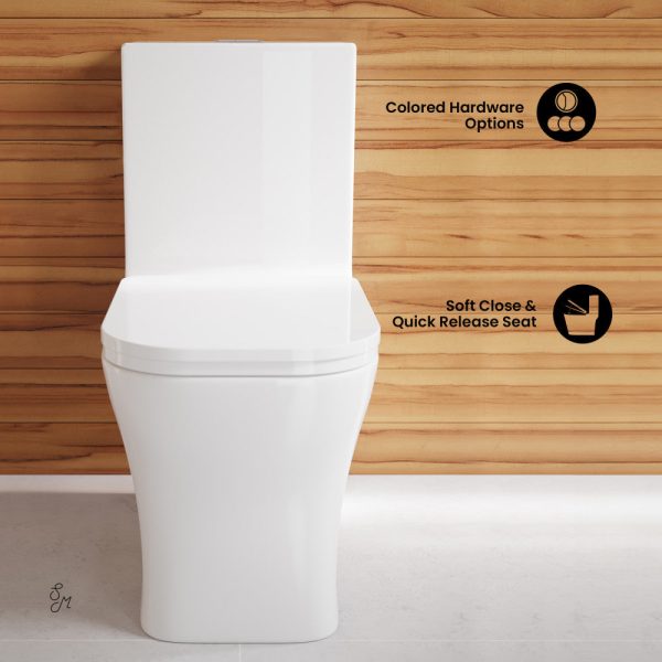 Concorde One-Piece 12  Rough-in 1.1 1.6 GPF Dual Top Flush Square Toilet in Glossy White Online Hot Sale - Image 4