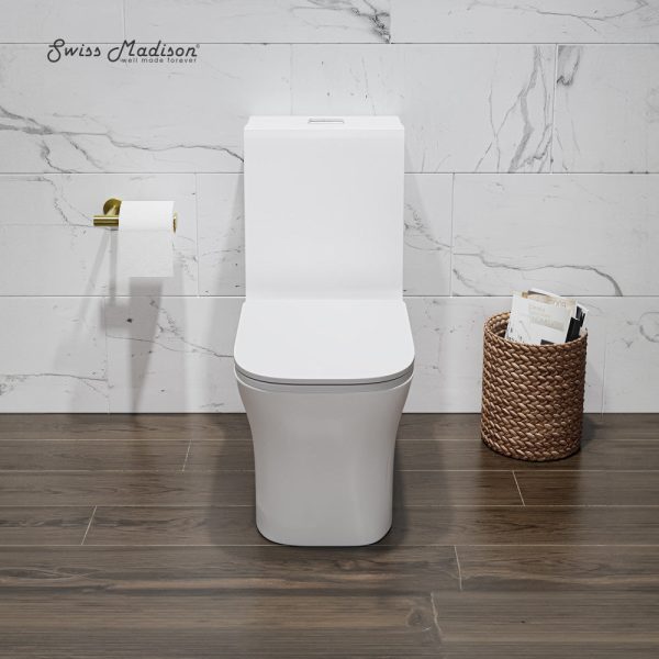Concorde One Piece Square Toilet Dual Flush 1.1 1.6 gpf in Matte White Online Sale - Image 2