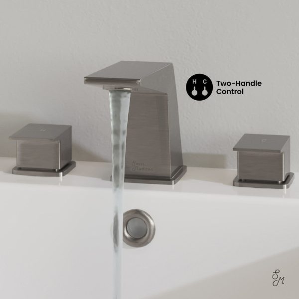 Carre 8 in. Widespread, 2-Handle, Bathroom Faucet in Brushed Nickel Supply - Image 4
